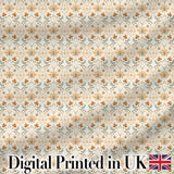 Vintage Ornamental Floral Tile Pattern in Soft Beige and Muted Earth Tones Digital Print Fabric by the Metre UK Sewing Quilting Textile