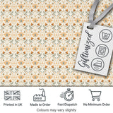 Vintage Ornamental Floral Tile Pattern in Soft Beige and Muted Earth Tones Digital Print Fabric by the Metre UK Sewing Quilting Textile