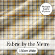 Warm Beige and Mustard Plaid Check Pattern with Fine Black Lines Digital Print Fabric by the Metre UK Sewing Quilting Textile