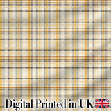 Warm Beige and Mustard Plaid Check Pattern with Fine Black Lines Digital Print Fabric by the Metre UK Sewing Quilting Textile