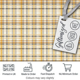 Warm Beige and Mustard Plaid Check Pattern with Fine Black Lines Digital Print Fabric by the Metre UK Sewing Quilting Textile