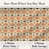 Southwestern Tribal Stripe Pattern in Terracotta Black and Sand Tones Digital Print Fabric by the Metre UK Sewing Quilting Textile