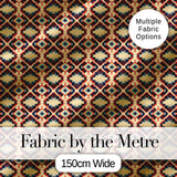Bold Geometric Navajo Diamond Pattern in Red Navy and Cream Digital Print Fabric by the Metre UK Sewing Quilting Textile