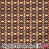 Bold Geometric Navajo Diamond Pattern in Red Navy and Cream Digital Print Fabric by the Metre UK Sewing Quilting Textile
