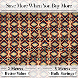 Bold Geometric Navajo Diamond Pattern in Red Navy and Cream Digital Print Fabric by the Metre UK Sewing Quilting Textile