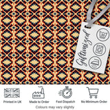 Bold Geometric Navajo Diamond Pattern in Red Navy and Cream Digital Print Fabric by the Metre UK Sewing Quilting Textile