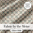 Soft Teal Floral Tile Pattern with Coral Accents on Neutral Background Digital Print Fabric by the Metre UK Sewing Quilting Textile