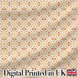 Warm Beige and Terracotta Geometric Floral Tile Pattern in Soft Neutral Tones Digital Print Fabric by the Metre UK Sewing Quilting Textile