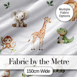 Safari Animals  with Elephant  Lion  and Crocodile on Light Grey Background Digital Print Fabric by the Metre UK Sewing Quilting Textile