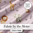 Safari Animals  with  Elephant Lion  and Leopard Cub on Dusty Rose Background Digital Print Fabric by the Metre UK Sewing Quilting Textile