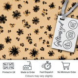 Abstract Leopard Spot and Floral Ditsy with Black Motifs Warm Beige Background Digital Print Fabric by the Metre UK Sewing Quilting Textile