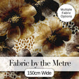 Warm Gold and Brown Floral  with Abstract Leopard Spots  Textile Design Digital Print Fabric by the Metre UK Sewing Quilting Textile