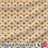 Elegant Golden Damask Leaf Motif Seamless Pattern on Soft Cream Background Digital Print Fabric by the Metre UK Sewing Quilting Textile