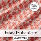 Coral Reef Inspired Floral  in Soft Pink and Red Tones  Textile Design Digital Print Fabric by the Metre UK Sewing Quilting Textile