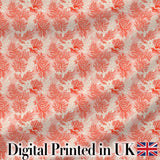 Coral Reef Inspired Floral  in Soft Pink and Red Tones  Textile Design Digital Print Fabric by the Metre UK Sewing Quilting Textile