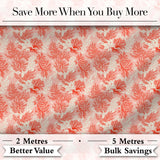 Coral Reef Inspired Floral  in Soft Pink and Red Tones  Textile Design Digital Print Fabric by the Metre UK Sewing Quilting Textile