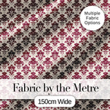 Classic Burgundy Damask Repeat  Cream Background Traditional Ornamental Style Digital Print Fabric by the Metre UK Sewing Quilting Textile