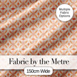 Geometric Floral Star  in Warm Peach and Cream Tones  Design Digital Print Fabric by the Metre UK Sewing Quilting Textile