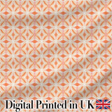 Geometric Floral Star  in Warm Peach and Cream Tones  Design Digital Print Fabric by the Metre UK Sewing Quilting Textile