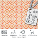 Geometric Floral Star  in Warm Peach and Cream Tones  Design Digital Print Fabric by the Metre UK Sewing Quilting Textile