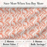 Abstract Flowing Waves Pattern in Soft Coral and Cream Gradient Seamless Design Digital Print Fabric by the Metre UK Sewing Quilting Textile
