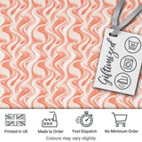 Abstract Flowing Waves Pattern in Soft Coral and Cream Gradient Seamless Design Digital Print Fabric by the Metre UK Sewing Quilting Textile