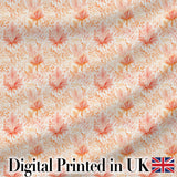 Elegant Floral Botanical  with Soft Peach Blossoms and Delicate Leaves  Design Digital Print Fabric by the Metre UK Sewing Quilting Textile