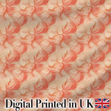 Abstract Feather Swirl  in Soft Coral and Cream Flowing Texture  Design Digital Print Fabric by the Metre UK Sewing Quilting Textile