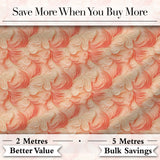 Abstract Feather Swirl  in Soft Coral and Cream Flowing Texture  Design Digital Print Fabric by the Metre UK Sewing Quilting Textile
