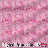 Abstract Pink Feather Swirl Pattern with Soft Flowing Texture Seamless Design Digital Print Fabric by the Metre UK Sewing Quilting Textile