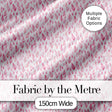 Soft Pink Watercolor Leaf  with Delicate Botanical Elements  Design Digital Print Fabric by the Metre UK Sewing Quilting Textile
