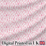 Soft Pink Watercolor Leaf  with Delicate Botanical Elements  Design Digital Print Fabric by the Metre UK Sewing Quilting Textile