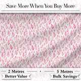 Soft Pink Watercolor Leaf  with Delicate Botanical Elements  Design Digital Print Fabric by the Metre UK Sewing Quilting Textile