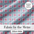 Vintage Floral Tile  in Soft Pink and Blue Symmetrical Design   Digital Print Fabric by the Metre UK Sewing Quilting Textile