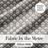 Elegant Neutral Damask Leaf  in Soft Grey and Cream Classic  Design Digital Print Fabric by the Metre UK Sewing Quilting Textile