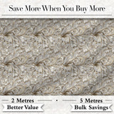 Elegant Beige Baroque Floral Scroll  with Ornate Vintage Texture  Design Digital Print Fabric by the Metre UK Sewing Quilting Textile