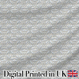 Soft Neutral Floral Tile  in Cream and Grey Embossed Style  Design Digital Print Fabric by the Metre UK Sewing Quilting Textile
