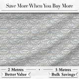Soft Neutral Floral Tile  in Cream and Grey Embossed Style  Design Digital Print Fabric by the Metre UK Sewing Quilting Textile