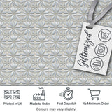 Soft Neutral Floral Tile  in Cream and Grey Embossed Style  Design Digital Print Fabric by the Metre UK Sewing Quilting Textile