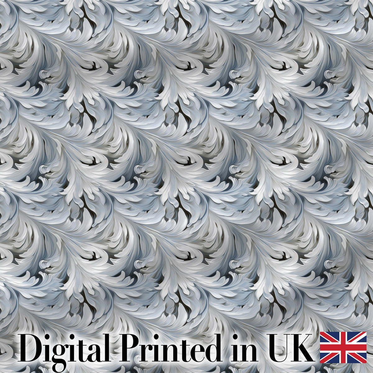 Abstract Grey Marble Swirl Pattern with Fluid Flowing Texture Seamless Design Digital Print Fabric by the Metre UK Sewing Quilting Textile