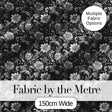 Vintage Black and White Floral  with Ornate Botanical Details  Design Digital Print Fabric by the Metre UK Sewing Quilting Textile
