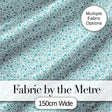 Teal Floral Vine Pattern with Delicate Botanical Leaves Seamless Design Digital Print Fabric by the Metre UK Sewing Quilting Textile