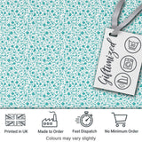Teal Floral Vine Pattern with Delicate Botanical Leaves Seamless Design Digital Print Fabric by the Metre UK Sewing Quilting Textile