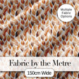Autumn Watercolor Feather Pattern in Warm Brown and Beige Tones Seamless Design Digital Print Fabric by the Metre UK Sewing Quilting Textile