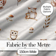 Cute Woodland Owls Mushrooms and Leaves Neutral Grey Background Seamless  Digital Print Fabric by the Metre UK Sewing Quilting Textile