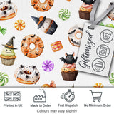 Cute Halloween Donuts Cupcakes Bats Candy and Pumpkins White Background   Digital Print Fabric by the Metre UK Sewing Quilting Textile