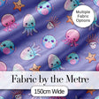 Jellyfish Starfish and Cute Sea Creatures Lavender Purple Background   Digital Print Fabric by the Metre UK Sewing Quilting Textile