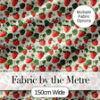 Vintage Strawberries and Floral Garden on Cream Beige Background   Digital Print Fabric by the Metre UK Sewing Quilting Textile