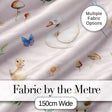 Cute Ducklings Swan Mushrooms and Flowers on Soft Pink Background   Digital Print Fabric by the Metre UK Sewing Quilting Textile