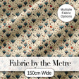 Elegant Blue Hearts Floral Vine Pattern on Beige Background Seamless Pattern Digital Print Fabric by the Metre UK Sewing Quilting Textile